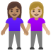 👩🏽‍🤝‍👩🏼 women holding hands: medium skin tone, medium-light skin tone display on Google